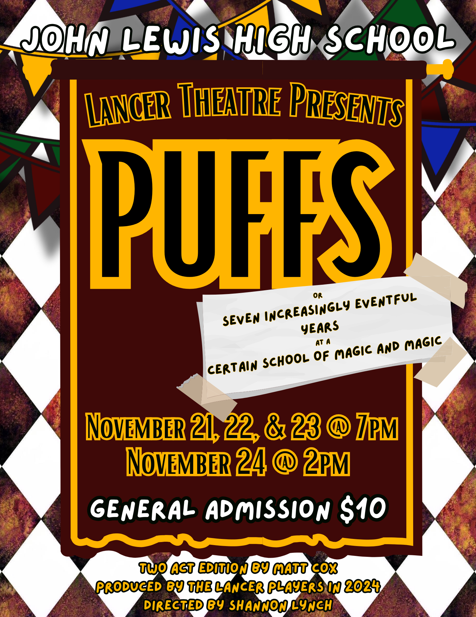 flyer for Puffs performance